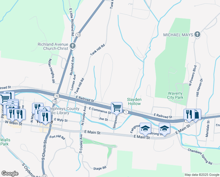 map of restaurants, bars, coffee shops, grocery stores, and more near 113 Washington Circle in Waverly