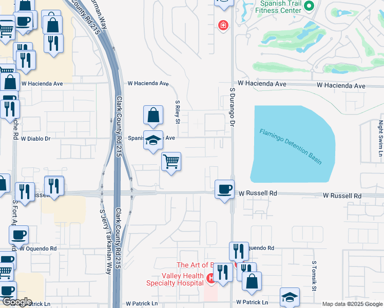 map of restaurants, bars, coffee shops, grocery stores, and more near 8752 Halcon Avenue in Las Vegas
