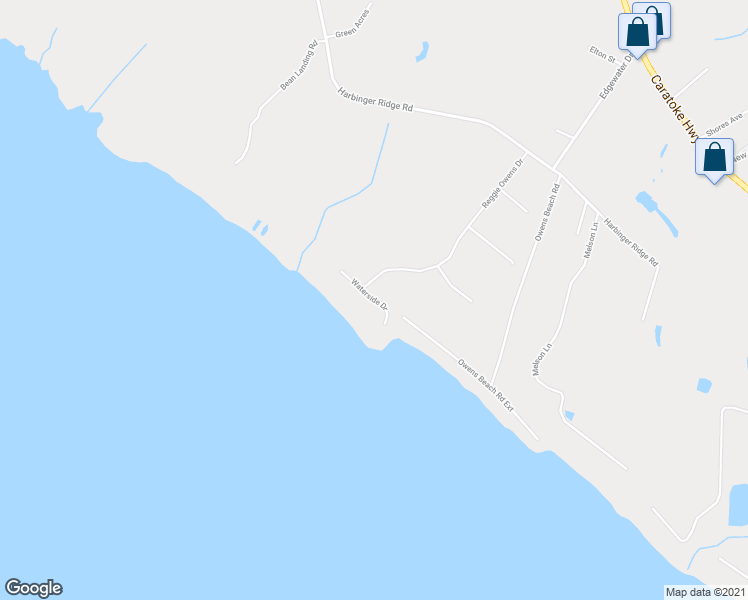 map of restaurants, bars, coffee shops, grocery stores, and more near 206 Waterside Drive in Harbinger