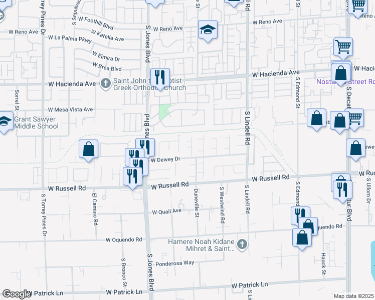 map of restaurants, bars, coffee shops, grocery stores, and more near 5863 Capsicum Court in Las Vegas