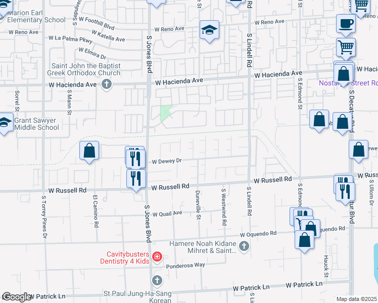 map of restaurants, bars, coffee shops, grocery stores, and more near 5863 Capsicum Court in Las Vegas
