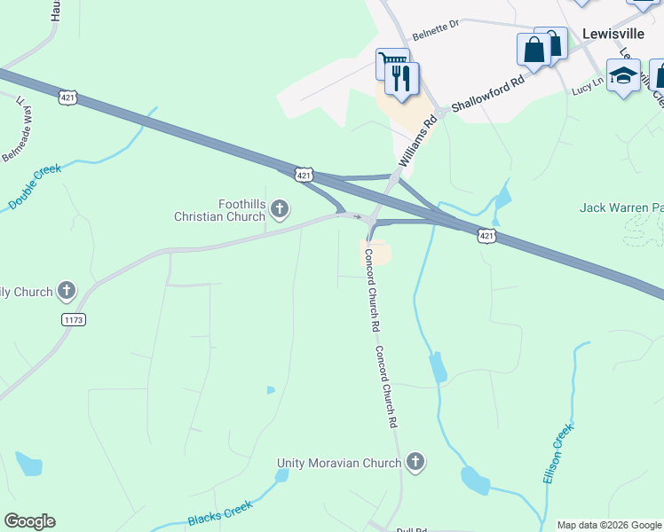 map of restaurants, bars, coffee shops, grocery stores, and more near 330 Westeba Road in Lewisville