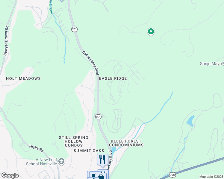 map of restaurants, bars, coffee shops, grocery stores, and more near 320 Old Hickory Boulevard in Nashville