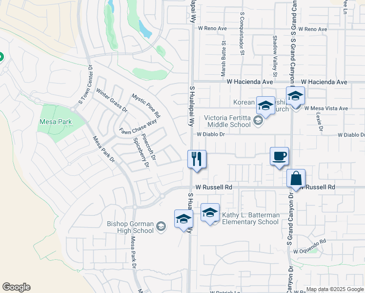 map of restaurants, bars, coffee shops, grocery stores, and more near 10211 Premia Place in Las Vegas