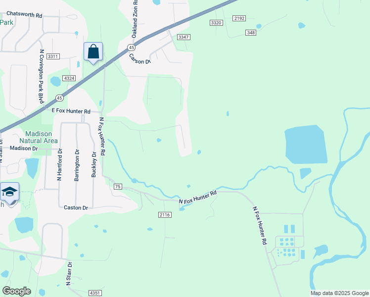 map of restaurants, bars, coffee shops, grocery stores, and more near 2061 Bridgeton Court in Fayetteville