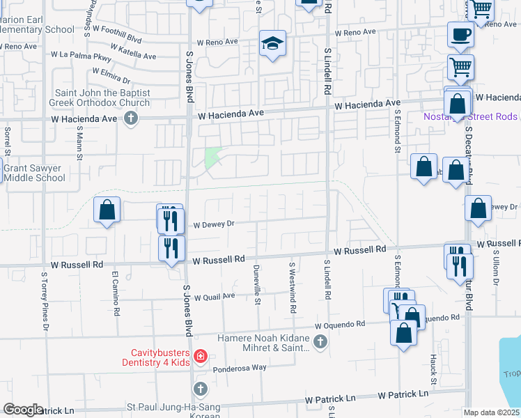 map of restaurants, bars, coffee shops, grocery stores, and more near 5565 Autumn Cliffs Way in Las Vegas