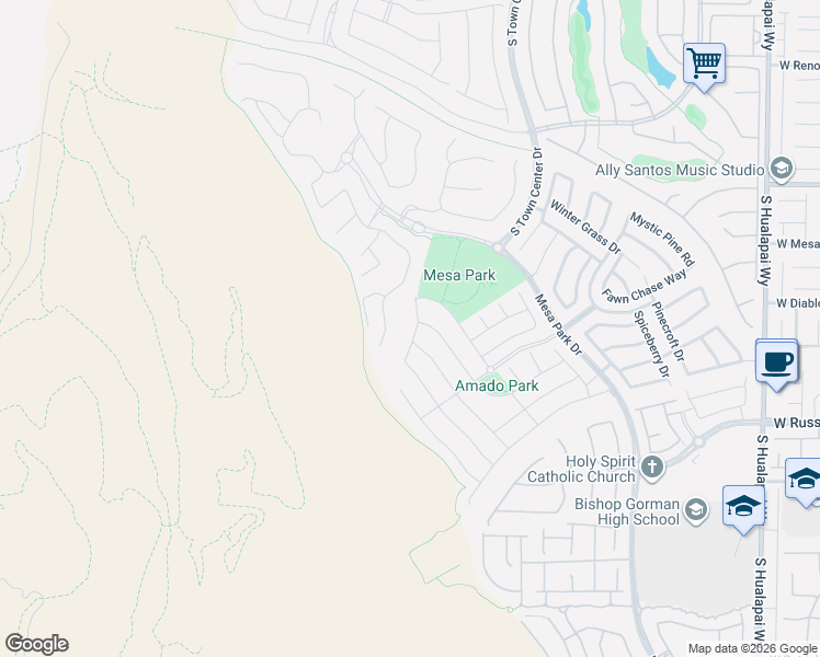 map of restaurants, bars, coffee shops, grocery stores, and more near 5489 Atrium Woods Lane in Las Vegas