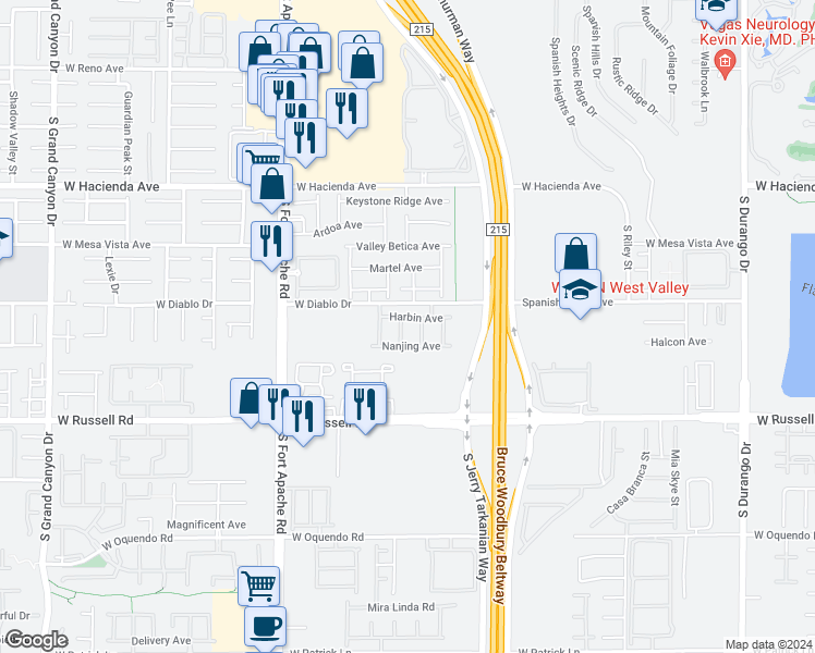 map of restaurants, bars, coffee shops, grocery stores, and more near 5548 Anshan Street in Las Vegas