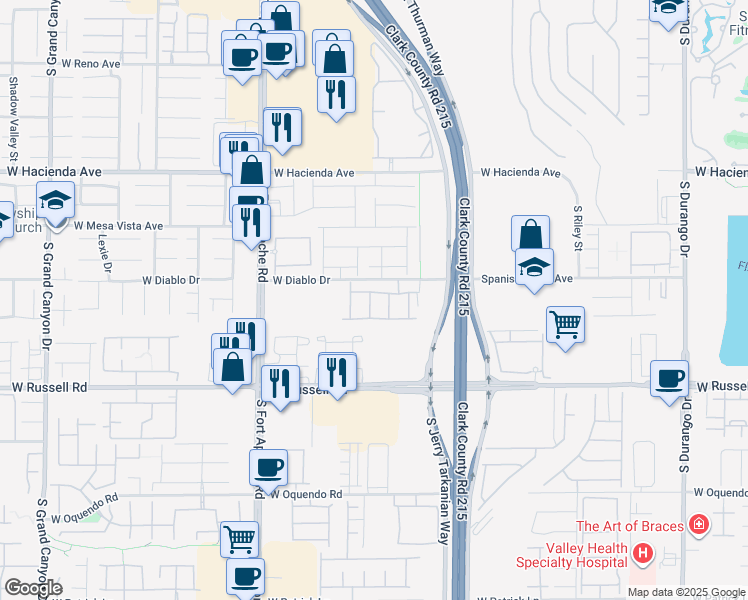 map of restaurants, bars, coffee shops, grocery stores, and more near 5548 Anshan Street in Las Vegas