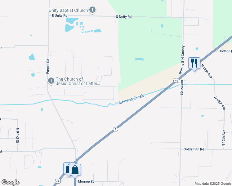 map of restaurants, bars, coffee shops, grocery stores, and more near 94 Gavin Drive in Paragould