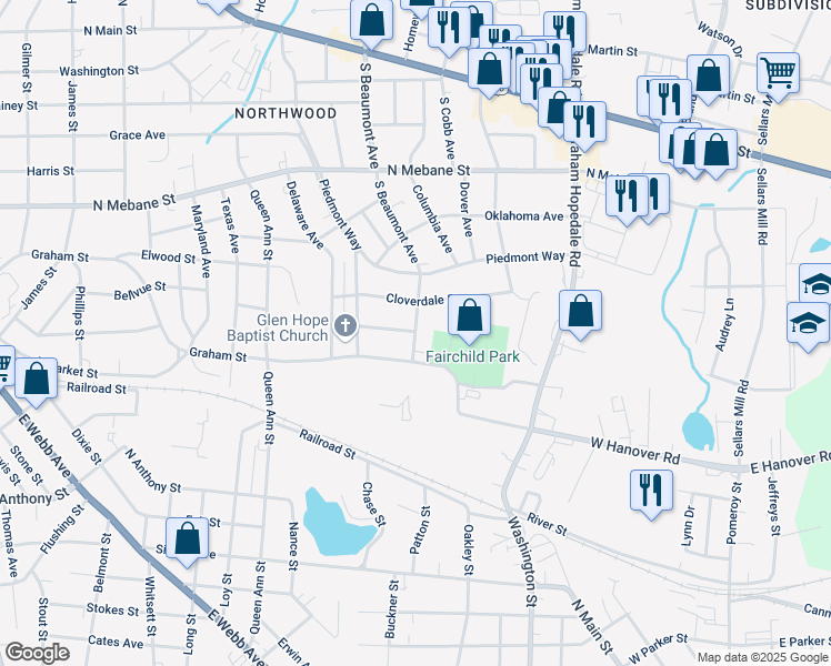 map of restaurants, bars, coffee shops, grocery stores, and more near 920 Beaumont Avenue in Burlington