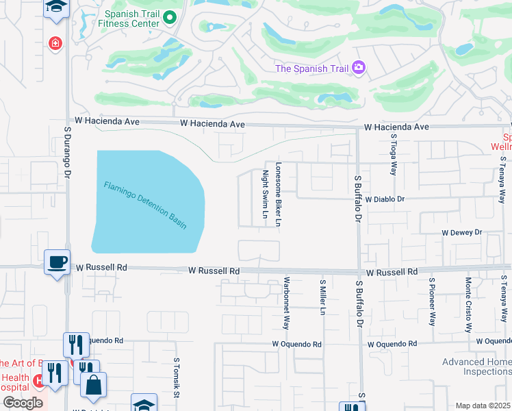 map of restaurants, bars, coffee shops, grocery stores, and more near 5518 Morning Swim Lane in Las Vegas