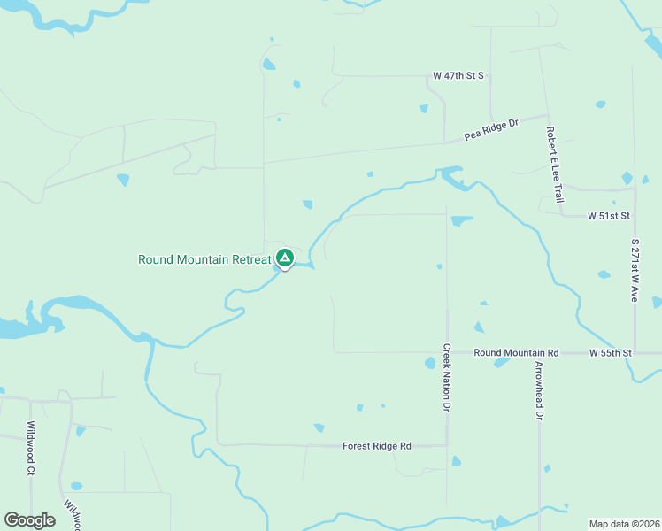 map of restaurants, bars, coffee shops, grocery stores, and more near 28400 West 51st Street in Sand Springs
