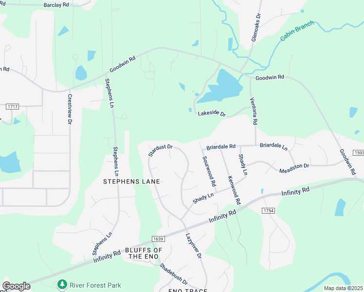 map of restaurants, bars, coffee shops, grocery stores, and more near 5507 Stardust Drive in Durham