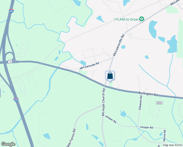 map of restaurants, bars, coffee shops, grocery stores, and more near 107 Weeping Willow Lane in Greensboro