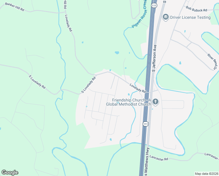map of restaurants, bars, coffee shops, grocery stores, and more near 5301 Lovelady Road in Cookeville