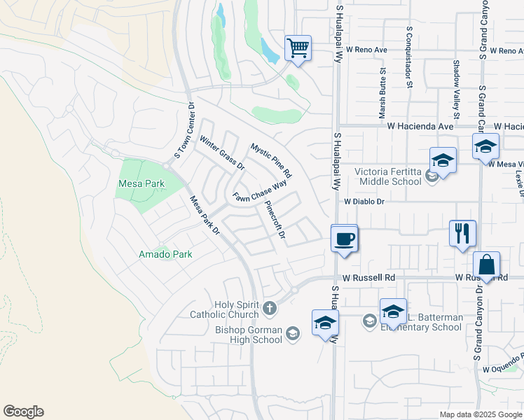 map of restaurants, bars, coffee shops, grocery stores, and more near 5506 Spiceberry Drive in Las Vegas
