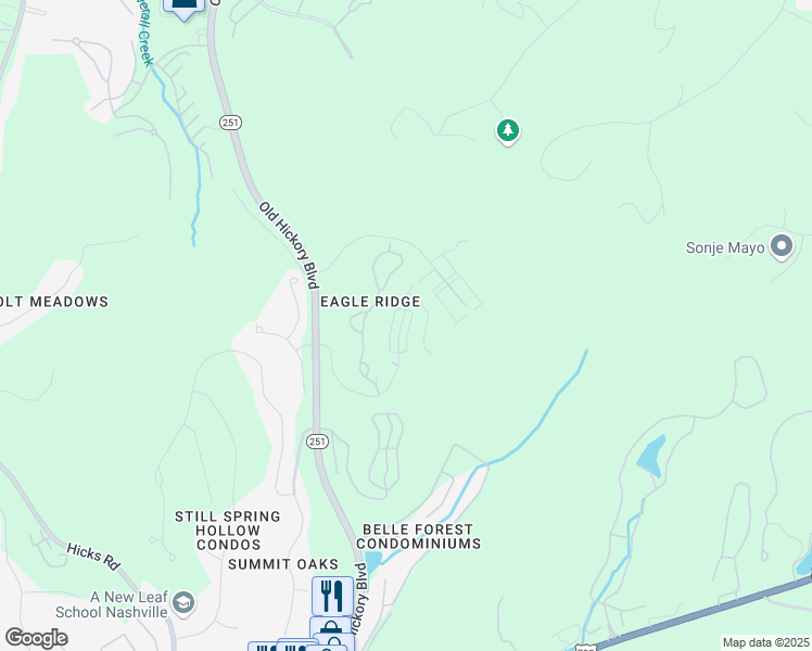 map of restaurants, bars, coffee shops, grocery stores, and more near 320 Old Hickory Boulevard in Nashville