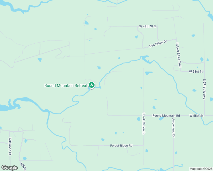 map of restaurants, bars, coffee shops, grocery stores, and more near 28400 West 51st Street in Sand Springs