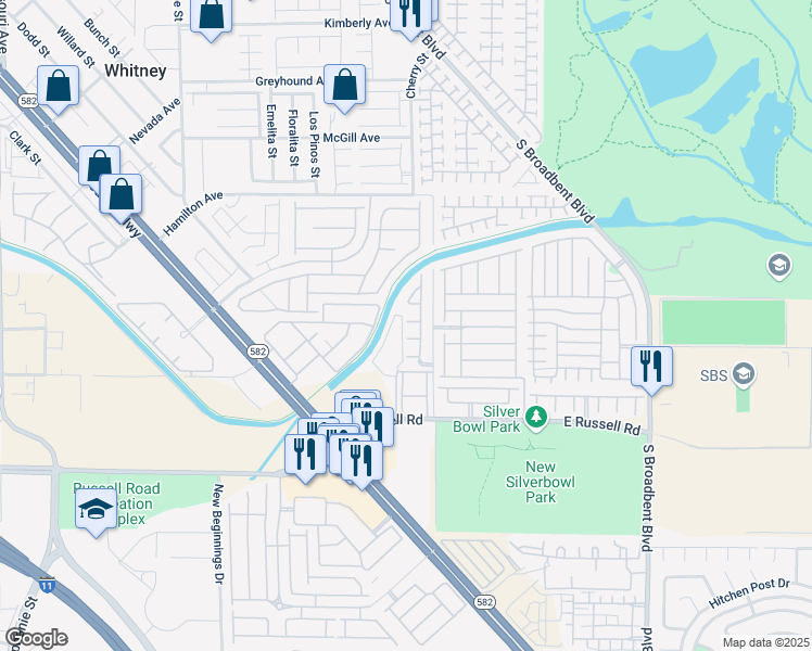 map of restaurants, bars, coffee shops, grocery stores, and more near 6563 Pine Hall Avenue in Las Vegas