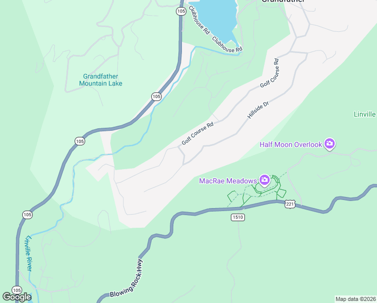 map of restaurants, bars, coffee shops, grocery stores, and more near 934 Hillside Drive in Linville