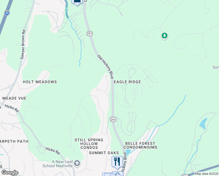 map of restaurants, bars, coffee shops, grocery stores, and more near 1112 Woodbury Falls Court in Nashville