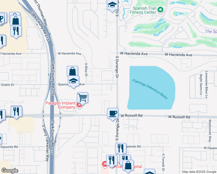 map of restaurants, bars, coffee shops, grocery stores, and more near 5508 Bonita Park Court in Las Vegas