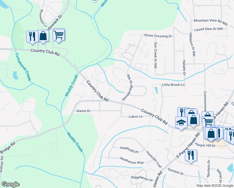 map of restaurants, bars, coffee shops, grocery stores, and more near 321 Oak Arbor Lane in Winston-Salem