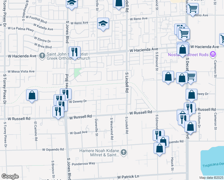 map of restaurants, bars, coffee shops, grocery stores, and more near 5534 Zachary Street in Las Vegas