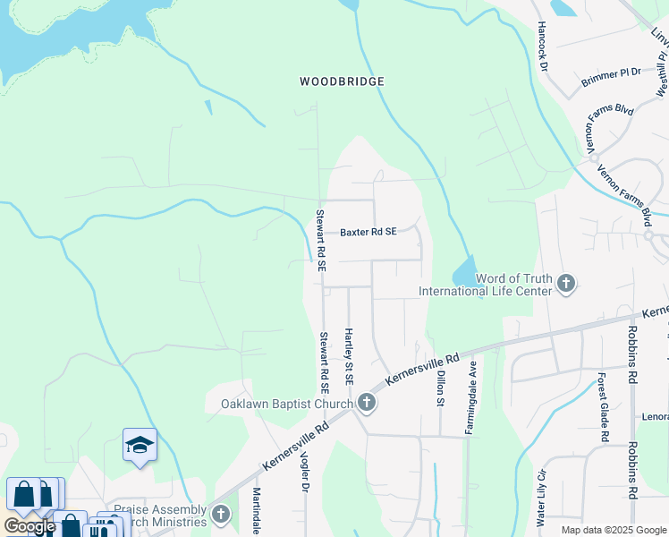 map of restaurants, bars, coffee shops, grocery stores, and more near 3420 Glen Lyon Drive in Winston-Salem
