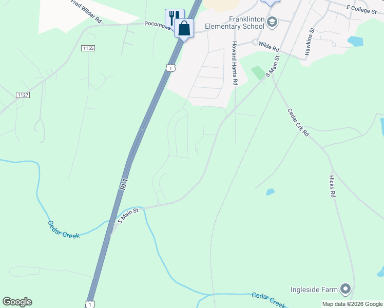 map of restaurants, bars, coffee shops, grocery stores, and more near in Franklinton