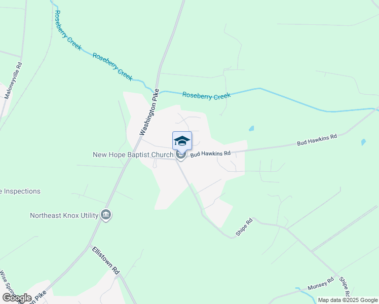 map of restaurants, bars, coffee shops, grocery stores, and more near 7607 Bud Hawkins Road in Knox County