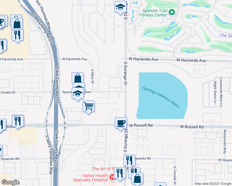 map of restaurants, bars, coffee shops, grocery stores, and more near 5508 Bonita Park Court in Las Vegas