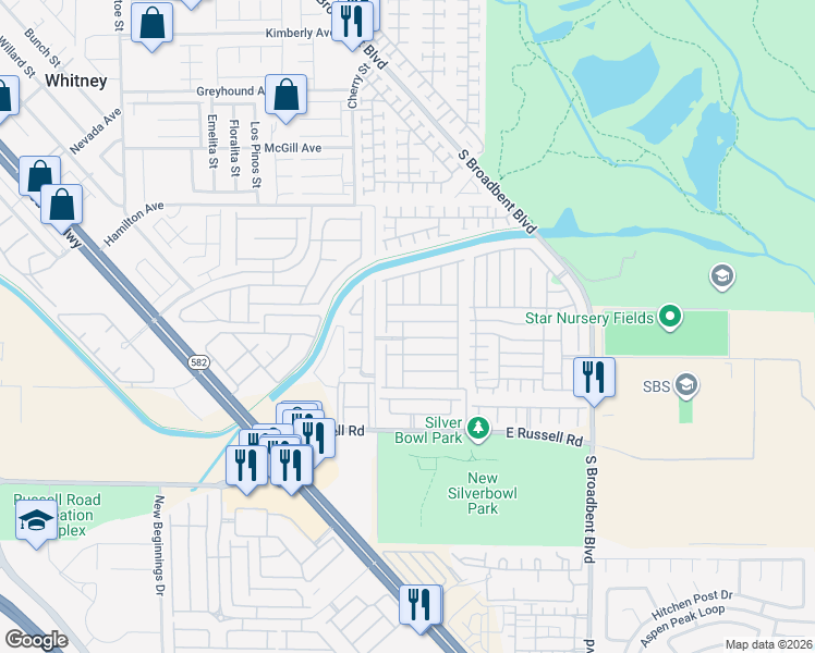 map of restaurants, bars, coffee shops, grocery stores, and more near 6680 Silent Vista Way in Las Vegas