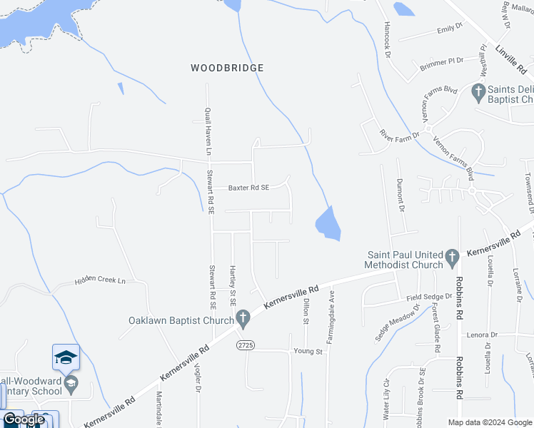 map of restaurants, bars, coffee shops, grocery stores, and more near 3536 Glen Lyon Drive in Winston-Salem