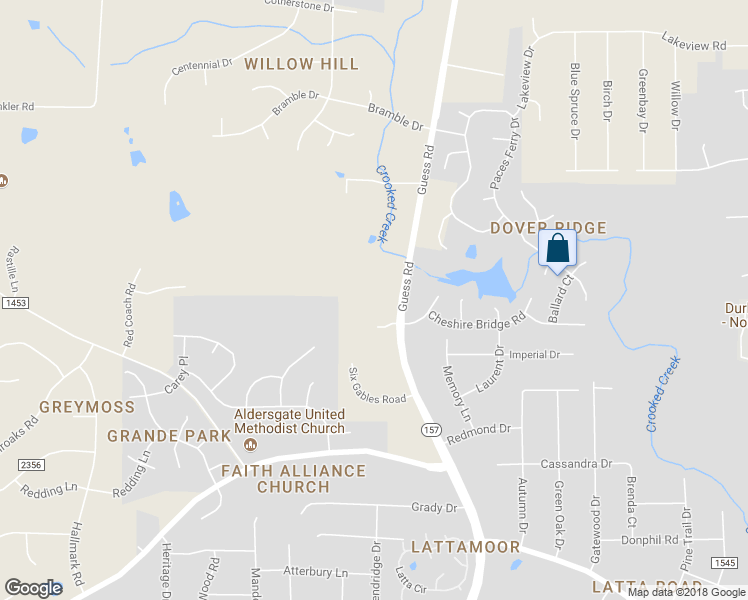 map of restaurants, bars, coffee shops, grocery stores, and more near 5321 Guess Road in Durham
