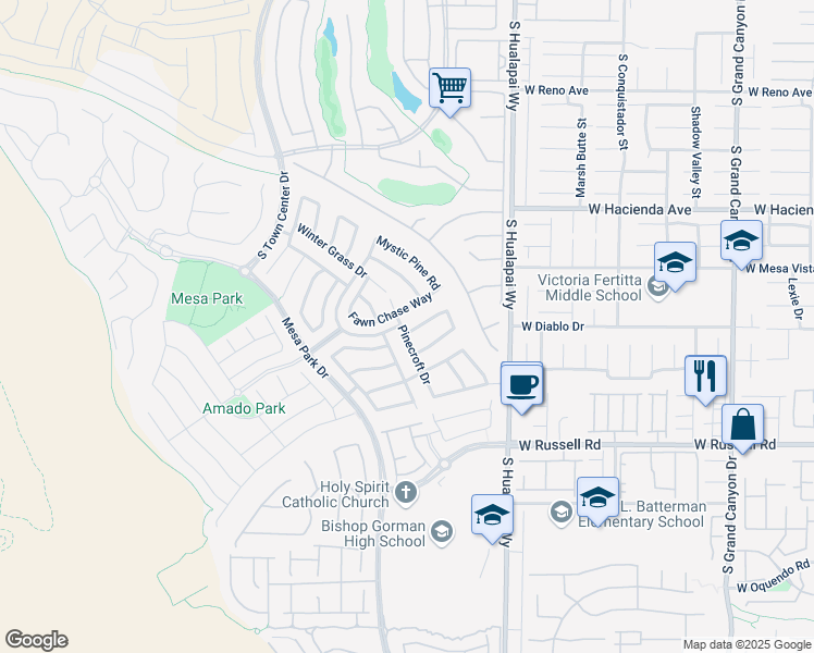 map of restaurants, bars, coffee shops, grocery stores, and more near 5506 Spiceberry Drive in Las Vegas