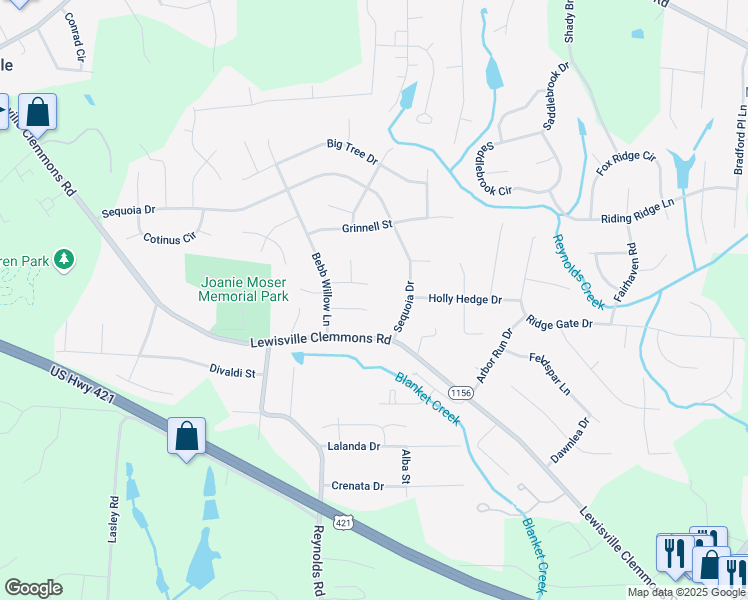map of restaurants, bars, coffee shops, grocery stores, and more near 912 Sequoia Drive in Lewisville