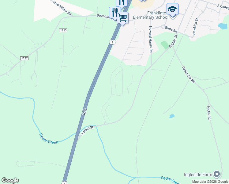 map of restaurants, bars, coffee shops, grocery stores, and more near 215 Carlton Lane in Franklinton