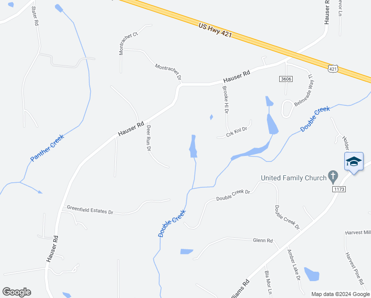 map of restaurants, bars, coffee shops, grocery stores, and more near 1011 Hauser Road in Lewisville