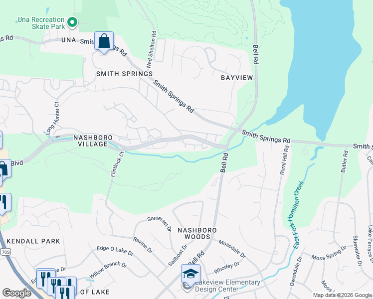 map of restaurants, bars, coffee shops, grocery stores, and more near 2021 Nashboro Boulevard in Nashville