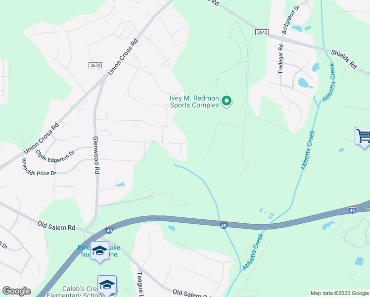 map of restaurants, bars, coffee shops, grocery stores, and more near 1301 Mar-Vista Lane in Kernersville
