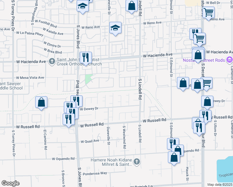 map of restaurants, bars, coffee shops, grocery stores, and more near 5754 Viberti Court in Las Vegas