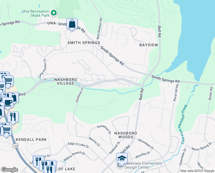 map of restaurants, bars, coffee shops, grocery stores, and more near 1951 Nashboro Boulevard in Nashville