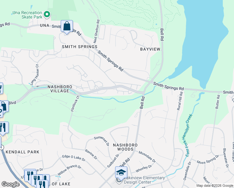 map of restaurants, bars, coffee shops, grocery stores, and more near 2021 Nashboro Boulevard in Nashville