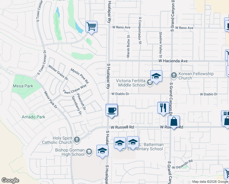 map of restaurants, bars, coffee shops, grocery stores, and more near 5520 Brownfield Street in Las Vegas