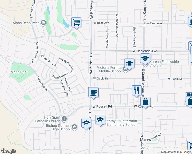 map of restaurants, bars, coffee shops, grocery stores, and more near 5520 Brownfield Street in Las Vegas