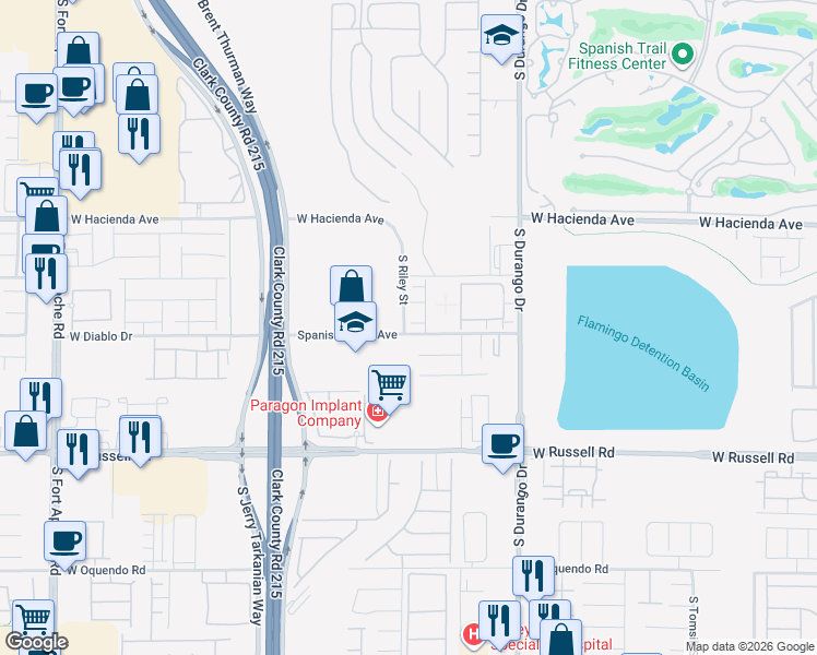 map of restaurants, bars, coffee shops, grocery stores, and more near 8797 Belle Castle Court in Las Vegas