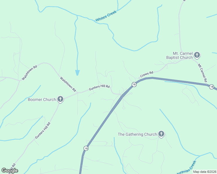map of restaurants, bars, coffee shops, grocery stores, and more near 188 Gunters Hill Road in Wilkesboro