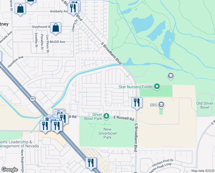 map of restaurants, bars, coffee shops, grocery stores, and more near 6788 Mahogany Meadows Avenue in Las Vegas